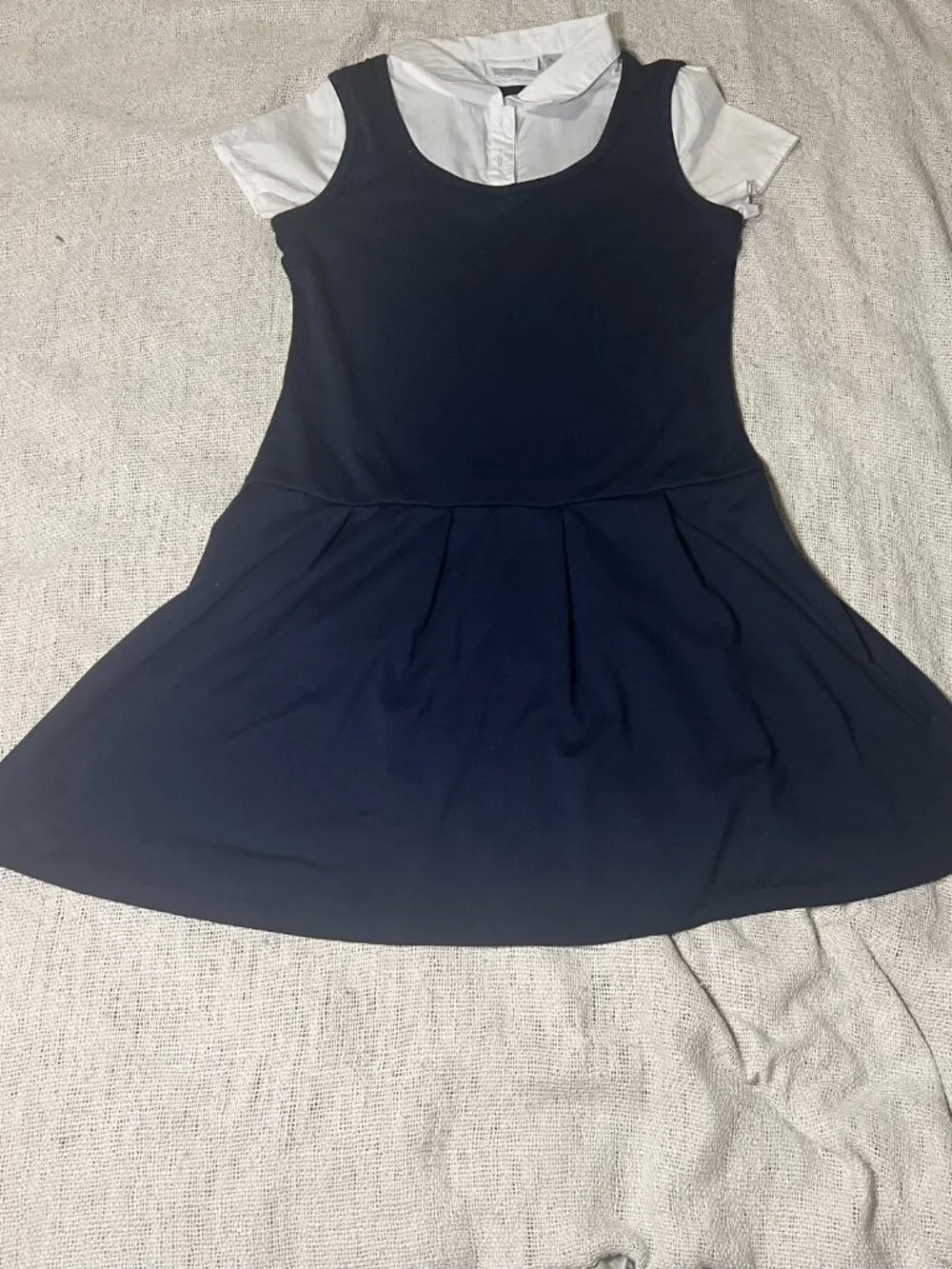Lot of 2 The Children's Place Girls Uniform Faux Layered 2-in-1 Dresses Size XL - Picture 5 of 8